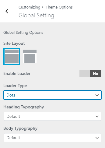 Global Setting - Shark Themes
