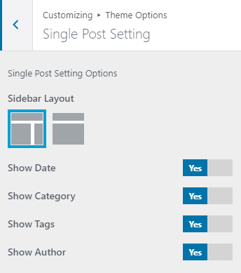 Single Post Setting - Shark Themes