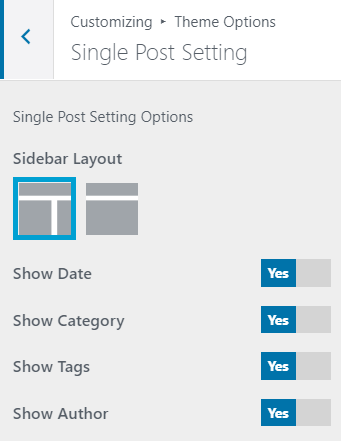 Single Post Setting - Shark Themes