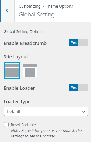 Global Setting - Shark Themes